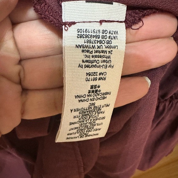 FREE PEOPLE Size Small Plum Size Medium Tiered Peasant Blouse BoHo Top - Picture 11 of 14